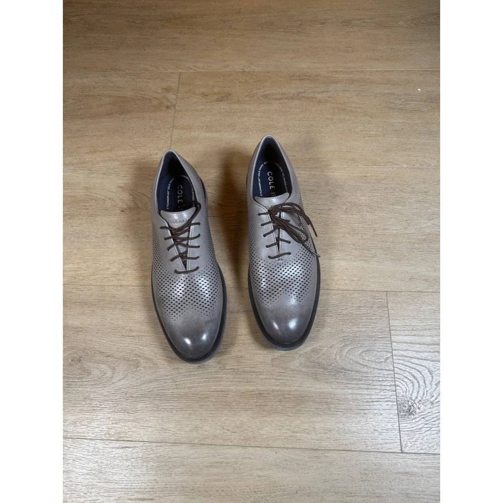 Cole Haan Mens Grandflex DRS LSR Ironstone Gray Leather Oxfords C40332 Size 13